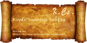 Kovácsovics Csilla névjegykártya