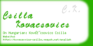 csilla kovacsovics business card